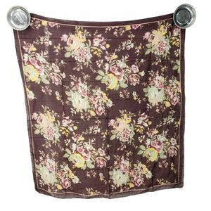 Lauren Liz Brown‎ Sqauared Womens Floral Print Scarf Headscarf Bandana